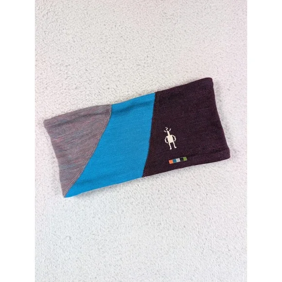Smartwool Merino Wool Headband Colorblock Purple Blue Grey Outdoor Ear Warmer