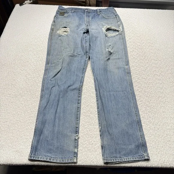 Cinch Jeans 36x36 Relaxed Straight Green Label Medium Light Wash Western