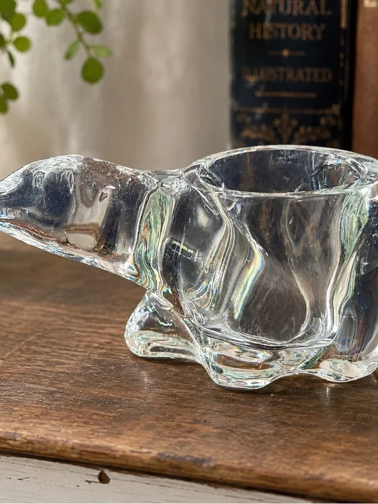 Indiana Glass Clear Polar Bear Votive Tea Light Candle Holder