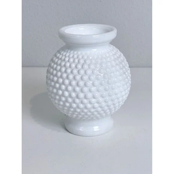 Vintage Westmoreland White Hobnail Milk Glass Vase