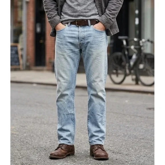 Levi's 501 Jeans Men Size 38 Light Blue Denim Straight Leg Mid Rise‎ 5 Pockets