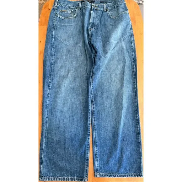 Vintage Y2K 2000s Calvin Klein Jeans Relaxed Straight Baggy Wide jeans 36 VTG‎
