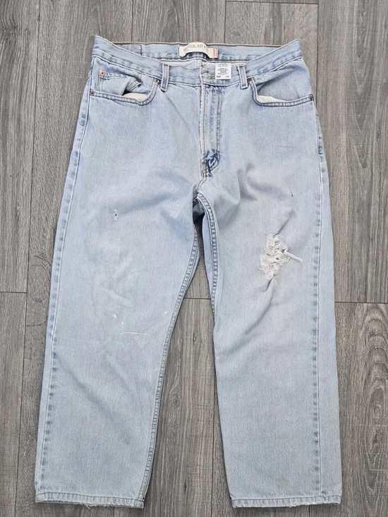 Levi’s 505 Regular Fit Straight Leg Jeans Men’s W36 L29 Light Wash Distressed
