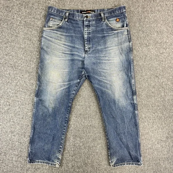 Wrangler 10FR31MWZ FR Jeans Relaxed Fit CAT2 Denim‎ Blue Mens 40x30