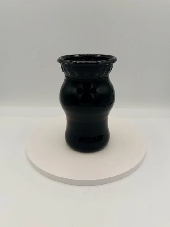 LE Smith, black amethyst Vase with thumbprint and black glossy finish