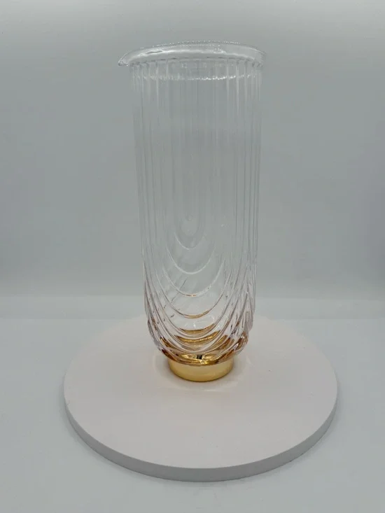Modern Viski Gatsby Art Deco style glass cocktail mixing carafe