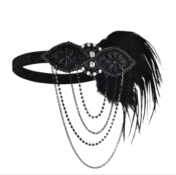 Black Feathered Headband Fascinator