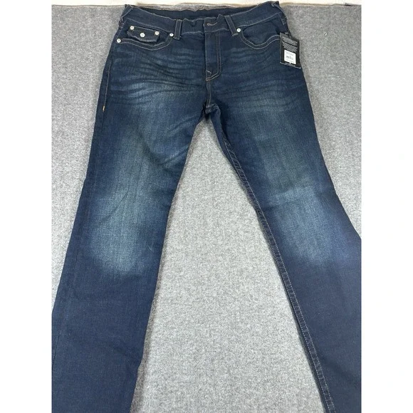 NEW‎ True Religion Jeans Mens 38X34 Dark Blue Denim Pants Ricky Relaxed Straight