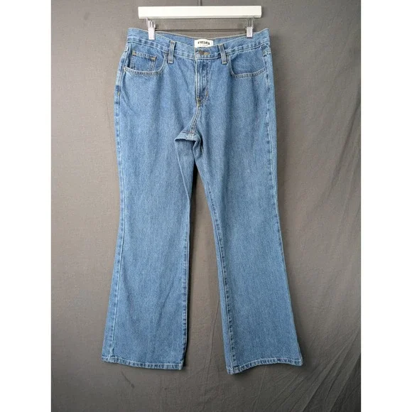 RSQ Mens 31 Low Rise Flare Jeans Blue Denim Cotton 5929