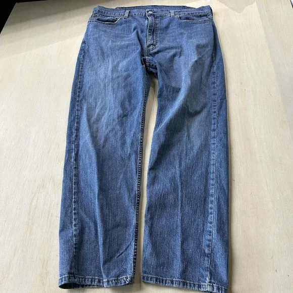 Levis 505 Jeans Mens 40x30 Medium Wash Blue Denim Regular Straight Casual