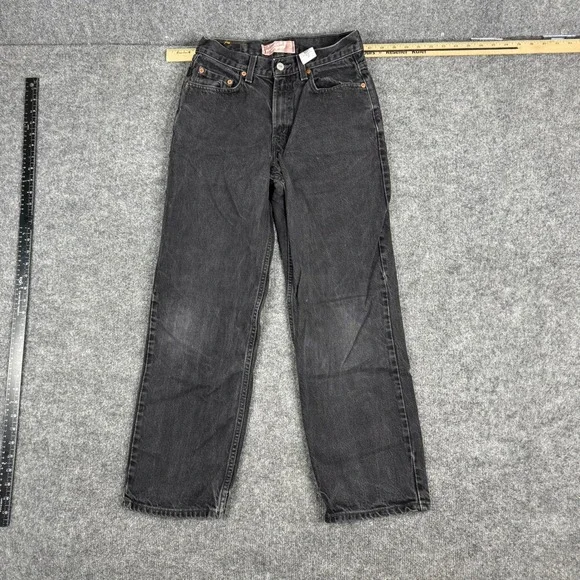 Levi's Jeans Mens Size 18 Slim 550 Relaxed Fit Black Denim Washed Tapered Leg