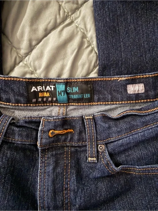 Ariat Slim Straight Dark Indigo Jeans with Contrast Stitching