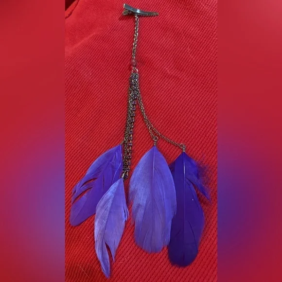 Purple Feather Hair Clip