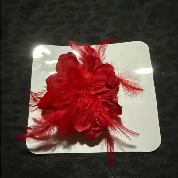 Red Feather Hair Clip/Pin