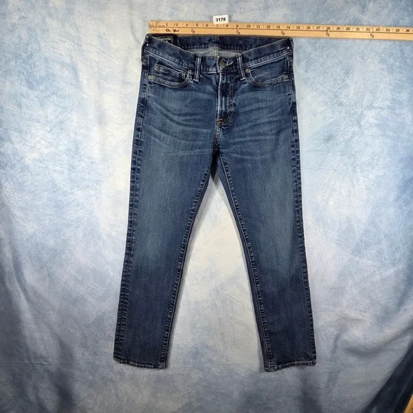 Abercrombie & Fitch Kennan Straight Jeans Mens 29x30 Blue Medium Wash Stretch