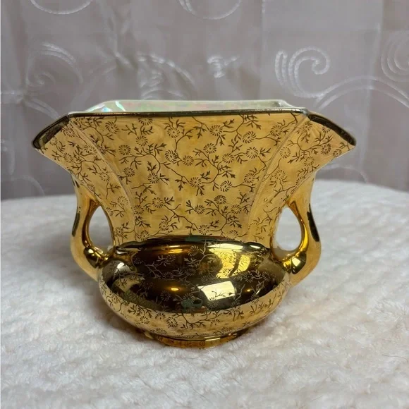 Vintage 22 K Gold Overlay Art Deco Vase