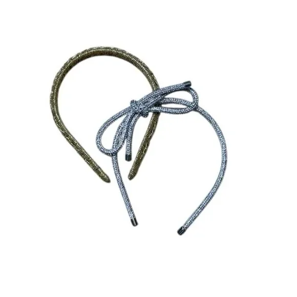 Vintage and Target Headband Bundle Gold Braided and Silver Rhinestone Bow OS