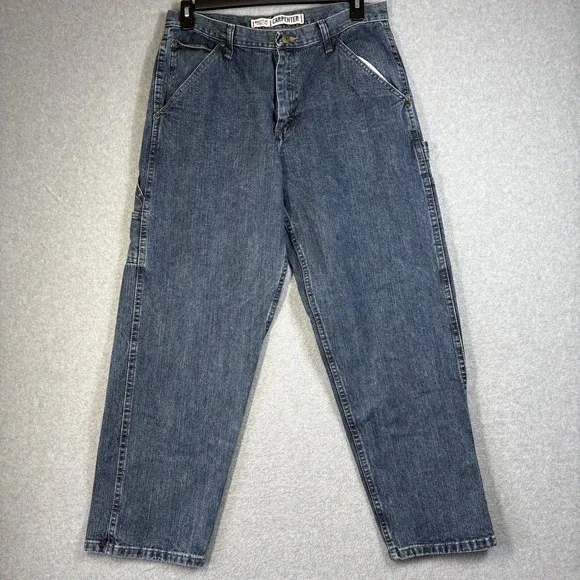 Mens Carpenter Jeans 34x30 Medium Wash Denim Work Bailey's Pt Straight Leg