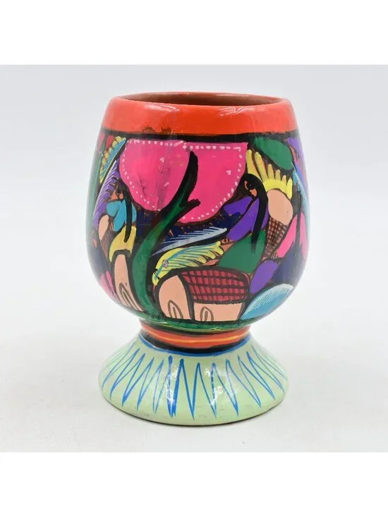 Terracotta Mexican Folk Art Pottery Planter/Vase 5