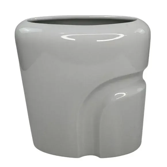 Hakusan Japan Pottery Vase White Ceramic MCM Modern Minimalist RARE