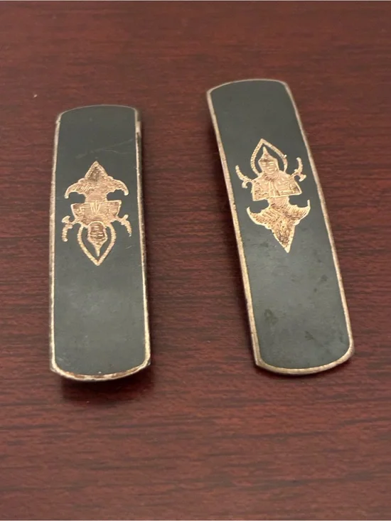Sterling Silver Hair Clips Marked SIAM ( Thailand )