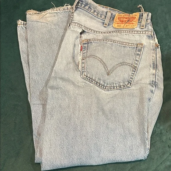 DISTRESSED‎ Levi's 560 Men's Comfort Fit Jeans in Light Blue 40 x 30
