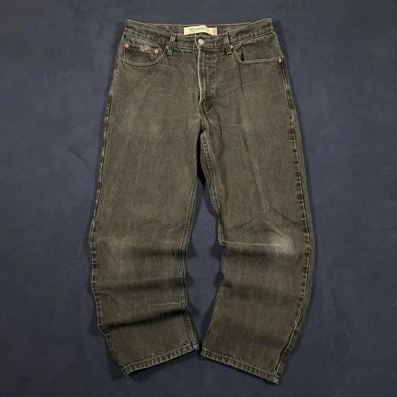 Vintage Levis 550 Jeans Men's 34x30 Black Y2K Denim Pants Dark Relaxed Baggy