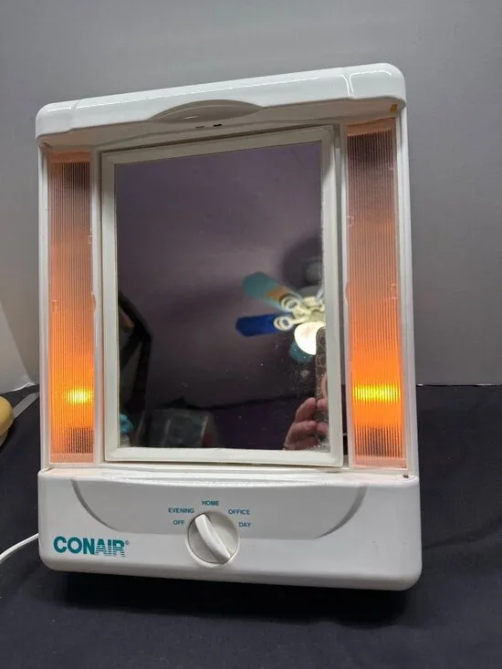 Conair Lighted Makeup Mirror With 4 Light Settings TM8LX3N White 2-Sided With 5x