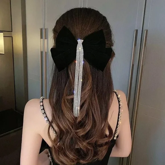 Oversized Velvet Bow French Barrette Hair Clip