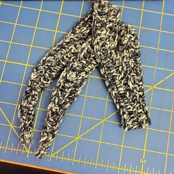 Blue White Hand Crocheted Tie 30
