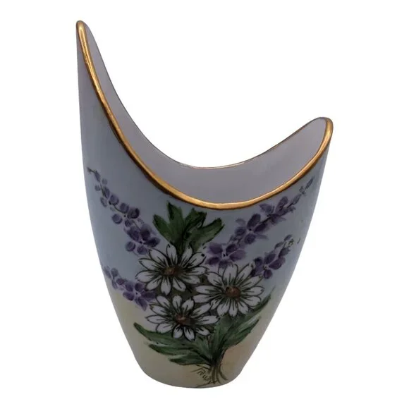 Vintage Hand Painted Porcelain Vase Daisies 5