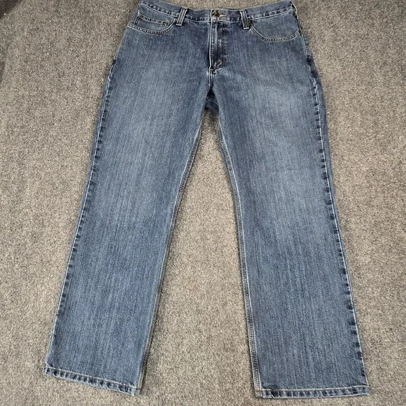Carhartt Mens Relaxed Fit Straight Leg Jeans Blue Denim 36x30 101483-980