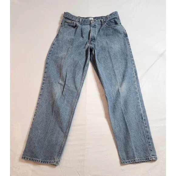 Calvin Klein Jeans Men's Size 36x32 Light Wash Blue Denim Jeans Pre-Owned