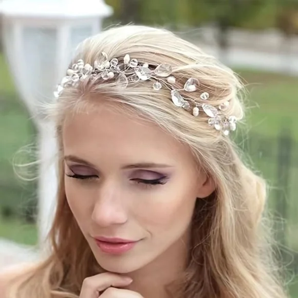 Wedding faux pearl rhinestone‎ headband