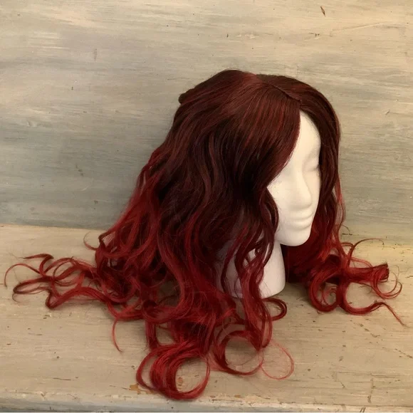 Spirit Red Black Ombré Curls‎ Wig Adult One Size Like New