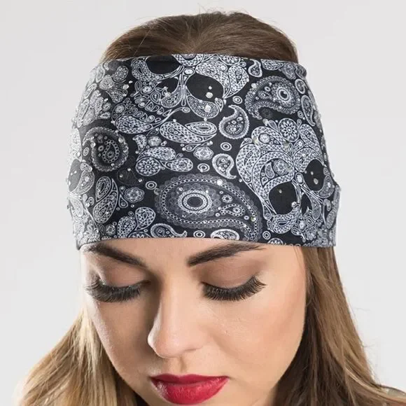 Skull Paisley w/Gems EZ Band