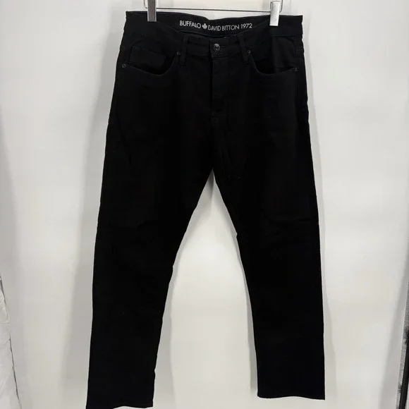 NWOT Buffalo David Bitton Ash-X Slim Stretch Black Jeans - 33x30