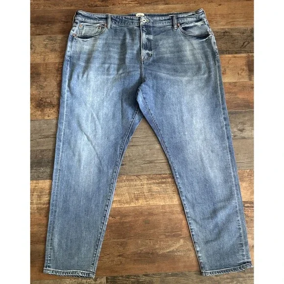 Flint and Tinder Blue Athletic Tapered Fit Selvedge Denim Jeans Mens Sz 44x32