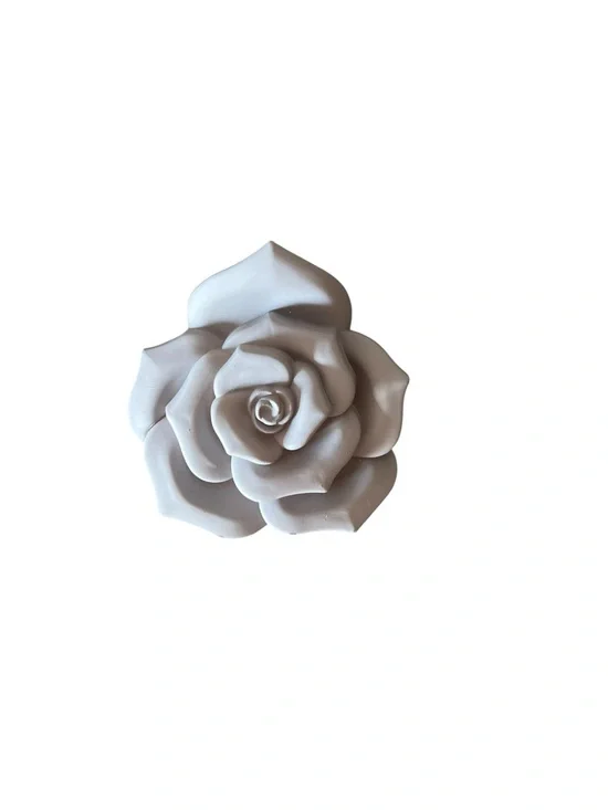Light Gray Matte Flower Floral Neutral Boho Classic 2.5