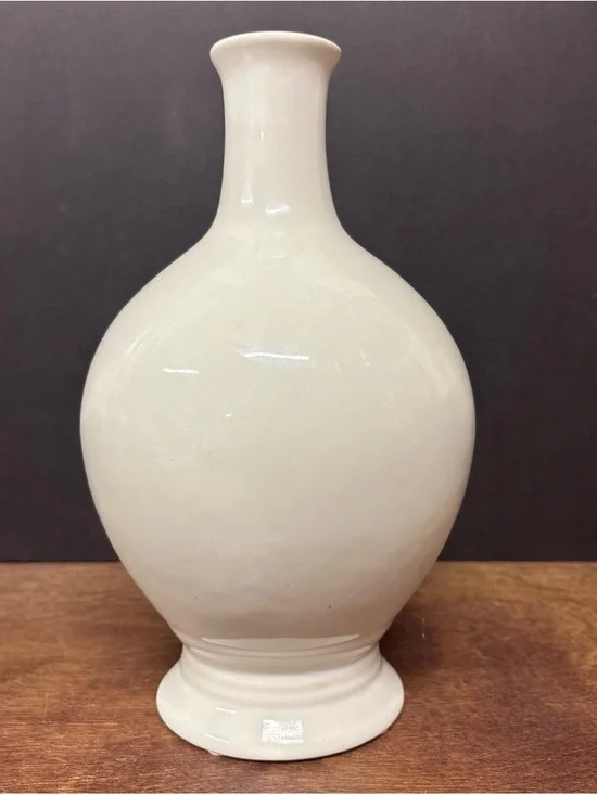 Vintage White Glazed Porcelain Ceramic Vase
