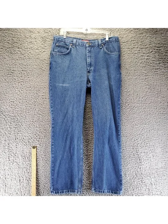 Ely Cattleman Jeans Mens 36x32 Blue Classic Fit Straight Leg Denim USA *Read*