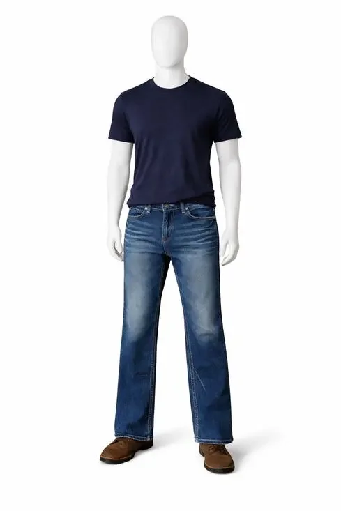 BKE Tyler Straight Jeans Mens 34x32 Dark Wash Distressed Buckle Denim Casual