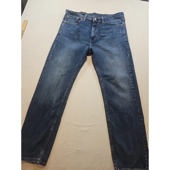Levis 505 Jeans Mens 36x30 Blue Denim Straight Leg Medium Wash Classic Fit