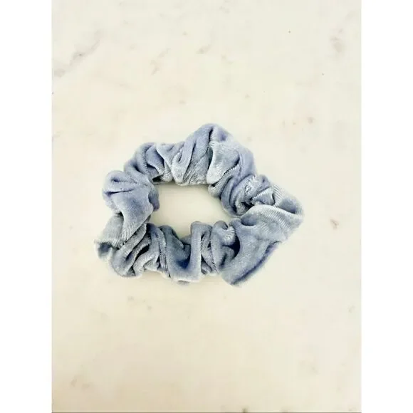 Light Blue Velvet Scrunchie Soft Velour Hair Tie Hair Accessory