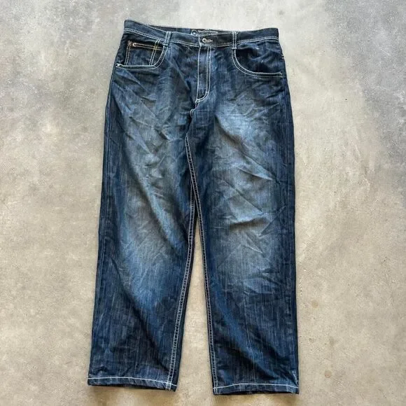 Southpole Men's Navy and Blue Jeans