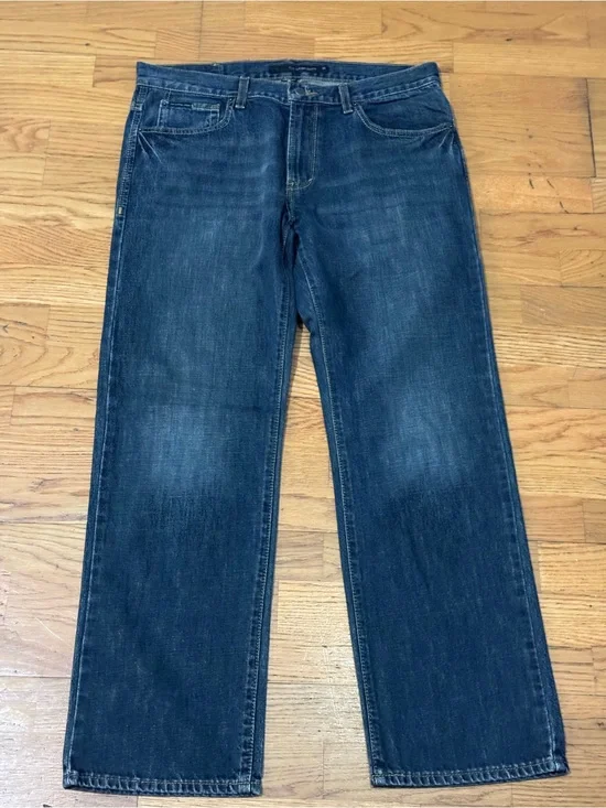Calvin Klein Straight Cut Men's Straight Fit Dark Blue Jeans 34 x 30