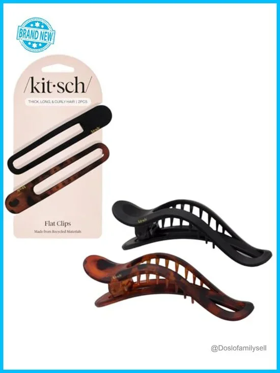 Flat Claw Hair Clips - Strong Hold No Slip Grip - Recycled ABS Plastic