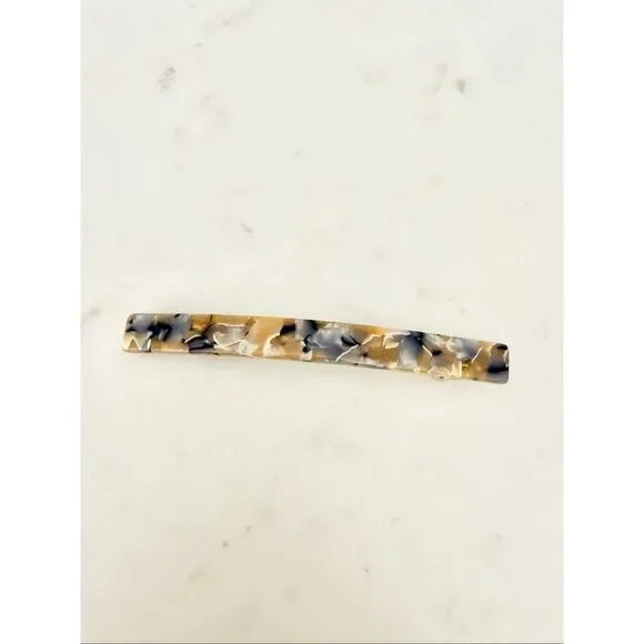 Nordstrom Marbled Acrylic French Barrette Hair Clip Neutral Tortoise