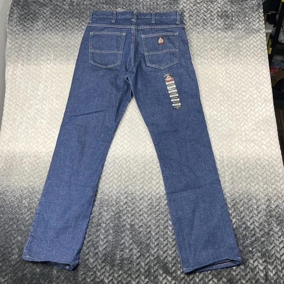 NWT Bulwark FR Flame Resistant Jeans Mens Size 34x34 Blue Straight (Tag 34x37U)