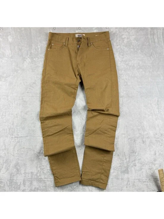 Naked & Famous Denim Men’s Duck Canvas Selvedge Pants Brown Size 31 Button Fly